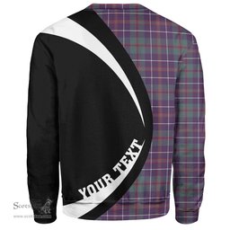 ScotsTee Shop Scottish MacHardy Weathered Clan Crest Personalized Tartan Sweatshirt Circle Style Back Shirt with Your Text