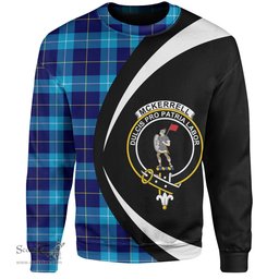 ScotsTee Shop Scottish McKerrell Clan Crest Personalized Tartan Sweatshirt Circle Style Back Shirt with Your Text