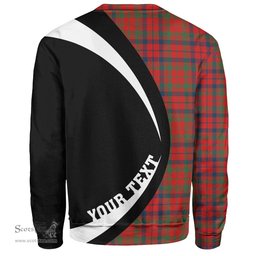 ScotsTee Shop Scottish Lumsden of Kintore Modern Clan Crest Personalized Tartan Sweatshirt Circle Style Back Shirt with Your Text
