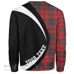 ScotsTee Shop Scottish MacDougall Modern Clan Crest Personalized Tartan Sweatshirt Circle Style Back Shirt with Your Text