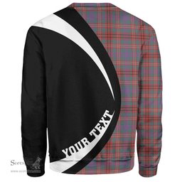 ScotsTee Shop Scottish MacCall (MacColl) Weathered Clan Crest Personalized Tartan Sweatshirt Circle Style Back Shirt with Your Text