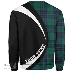 ScotsTee Shop Scottish Lockhart Modern Clan Crest Personalized Tartan Sweatshirt Circle Style Back Shirt with Your Text