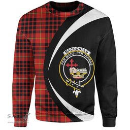 ScotsTee Shop Scottish MacDonald of Ardnamurchan (Donald of Ardnamurchan) Modern Clan Crest Personalized Tartan Sweatshirt Circle Style Back Shirt with Your Text
