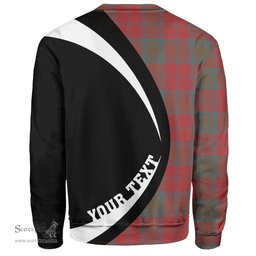 ScotsTee Shop Scottish Lindsay Weathered Clan Crest Personalized Tartan Sweatshirt Circle Style Back Shirt with Your Text