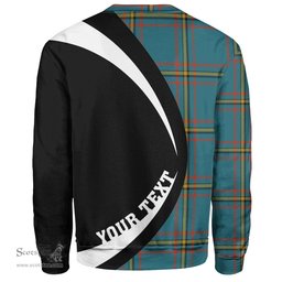 ScotsTee Shop Scottish MacLaine of LochBuie Hunting (MacLaine) Ancient Clan Crest Personalized Tartan Sweatshirt Circle Style Back Shirt with Your Text