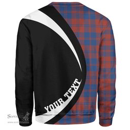 ScotsTee Shop Scottish MacGregor of Glengyle (Gregor of Deeside) Modern Clan Crest Personalized Tartan Sweatshirt Circle Style Back Shirt with Your Text