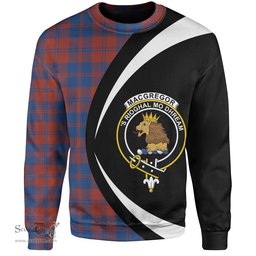 ScotsTee Shop Scottish MacGregor of Glengyle (Gregor of Deeside) Modern Clan Crest Personalized Tartan Sweatshirt Circle Style Back Shirt with Your Text