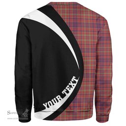 ScotsTee Shop Scottish MacLeod Red Weathered Clan Crest Personalized Tartan Sweatshirt Circle Style Back Shirt with Your Text