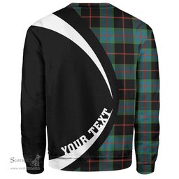 ScotsTee Shop Scottish Nairn Ancient Clan Crest Personalized Tartan Sweatshirt Circle Style Back Shirt with Your Text