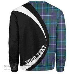 ScotsTee Shop Scottish Sandilands Clan Crest Personalized Tartan Sweatshirt Circle Style Back Shirt with Your Text