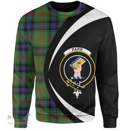 ScotsTee Shop Scottish Park Modern Clan Crest Personalized Tartan Sweatshirt Circle Style Back Shirt with Your Text