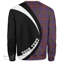 ScotsTee Shop Scottish Montgomery Weathered Clan Crest Personalized Tartan Sweatshirt Circle Style Back Shirt with Your Text