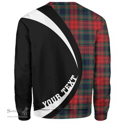 ScotsTee Shop Scottish Murray of Atholl Red Dress (Murray of Atholl; Red Dress) Modern Clan Crest Personalized Tartan Sweatshirt Circle Style Back Shirt with Your Text