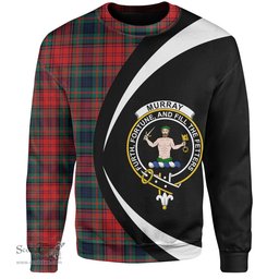 ScotsTee Shop Scottish Murray of Atholl Red Dress (Murray of Atholl; Red Dress) Modern Clan Crest Personalized Tartan Sweatshirt Circle Style Back Shirt with Your Text