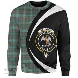 ScotsTee Shop Scottish Ralston US Modern Clan Crest Personalized Tartan Sweatshirt Circle Style Back Shirt with Your Text