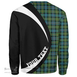 ScotsTee Shop Scottish Murray of Atholl variation (Murray of Atholl; variation) Ancient Clan Crest Personalized Tartan Sweatshirt Circle Style Back Shirt with Your Text