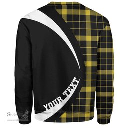 ScotsTee Shop Scottish Raeburn Modern Clan Crest Personalized Tartan Sweatshirt Circle Style Back Shirt with Your Text