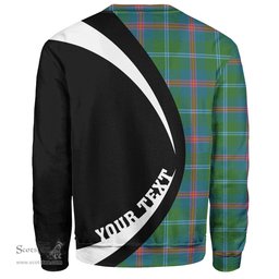ScotsTee Shop Scottish Young Ancient Clan Crest Personalized Tartan Sweatshirt Circle Style Back Shirt with Your Text