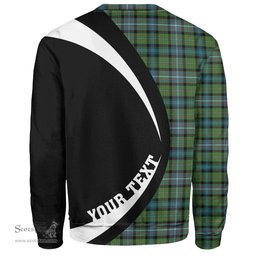 ScotsTee Shop Scottish Rankin (Dalgliesh) Ancient Clan Crest Personalized Tartan Sweatshirt Circle Style Back Shirt with Your Text