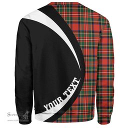 ScotsTee Shop Scottish Monypenny Clan Crest Personalized Tartan Sweatshirt Circle Style Back Shirt with Your Text