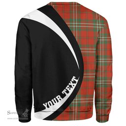 ScotsTee Shop Scottish Scott Ancient Clan Crest Personalized Tartan Sweatshirt Circle Style Back Shirt with Your Text