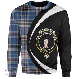 ScotsTee Shop Scottish Thompson Variant (Thomson Variant) Modern Clan Crest Personalized Tartan Sweatshirt Circle Style Back Shirt with Your Text