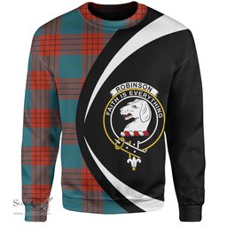 ScotsTee Shop Scottish Robinson Dress (Robins Dress) Ancient Clan Crest Personalized Tartan Sweatshirt Circle Style Back Shirt with Your Text