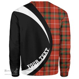 ScotsTee Shop Scottish Stuart of Bute Ancient Clan Crest Personalized Tartan Sweatshirt Circle Style Back Shirt with Your Text