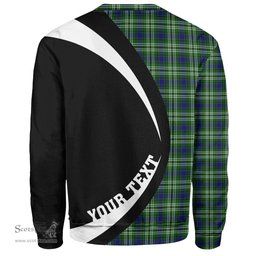 ScotsTee Shop Scottish Mow Clan Crest Personalized Tartan Sweatshirt Circle Style Back Shirt with Your Text