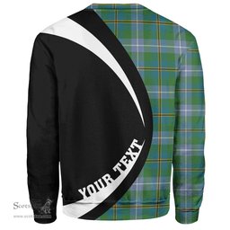 ScotsTee Shop Scottish Porteous Ancient Clan Crest Personalized Tartan Sweatshirt Circle Style Back Shirt with Your Text