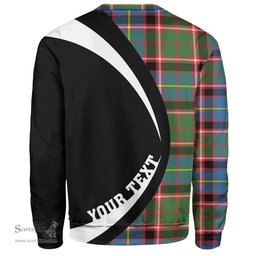 ScotsTee Shop Scottish Norvel Clan Crest Personalized Tartan Sweatshirt Circle Style Back Shirt with Your Text