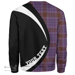 ScotsTee Shop Scottish Phillips Weathered Clan Crest Personalized Tartan Sweatshirt Circle Style Back Shirt with Your Text