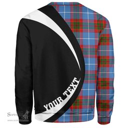 ScotsTee Shop Scottish Pentland Clan Crest Personalized Tartan Sweatshirt Circle Style Back Shirt with Your Text
