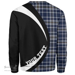 ScotsTee Shop Scottish Ochterlony (Auchterlony) Modern Clan Crest Personalized Tartan Sweatshirt Circle Style Back Shirt with Your Text