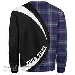 ScotsTee Shop Scottish Nevoy Clan Crest Personalized Tartan Sweatshirt Circle Style Back Shirt with Your Text