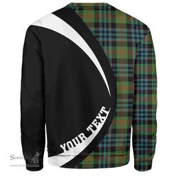 ScotsTee Shop Scottish Newlands (Walker Newlands) Ancient Clan Crest Personalized Tartan Sweatshirt Circle Style Back Shirt with Your Text