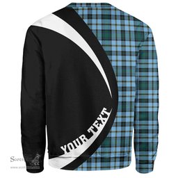 ScotsTee Shop Scottish Weir Modern Clan Crest Personalized Tartan Sweatshirt Circle Style Back Shirt with Your Text