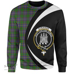 ScotsTee Shop Scottish Strange of Balkaskie Clan Crest Personalized Tartan Sweatshirt Circle Style Back Shirt with Your Text