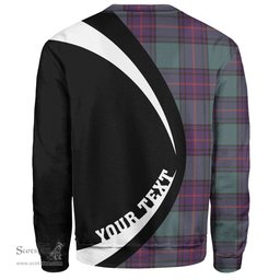ScotsTee Shop Scottish Shaw Weathered Clan Crest Personalized Tartan Sweatshirt Circle Style Back Shirt with Your Text