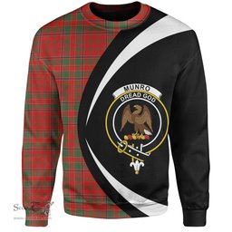 ScotsTee Shop Scottish Munro (Logan) Modern Clan Crest Personalized Tartan Sweatshirt Circle Style Back Shirt with Your Text