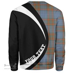 ScotsTee Shop Scottish Ralston UK Weathered Clan Crest Personalized Tartan Sweatshirt Circle Style Back Shirt with Your Text