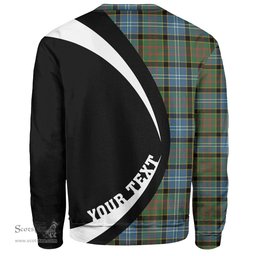 ScotsTee Shop Scottish Paisley Drennan (Drennan Drennan) Ancient Clan Crest Personalized Tartan Sweatshirt Circle Style Back Shirt with Your Text