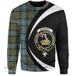 ScotsTee Shop Scottish Paisley Drennan (Drennan Drennan) Ancient Clan Crest Personalized Tartan Sweatshirt Circle Style Back Shirt with Your Text