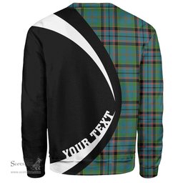 ScotsTee Shop Scottish Stinson (Stephenson Stevenson) Ancient Clan Crest Personalized Tartan Sweatshirt Circle Style Back Shirt with Your Text