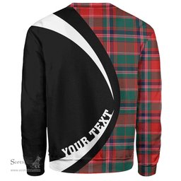 ScotsTee Shop Scottish Somerville Modern Clan Crest Personalized Tartan Sweatshirt Circle Style Back Shirt with Your Text