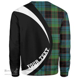 ScotsTee Shop Scottish Stewart Old Ancient Clan Crest Personalized Tartan Sweatshirt Circle Style Back Shirt with Your Text