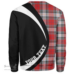 ScotsTee Shop Scottish Warden Modern Clan Crest Personalized Tartan Sweatshirt Circle Style Back Shirt with Your Text