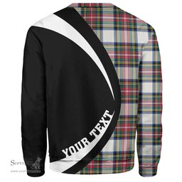 ScotsTee Shop Scottish Stewart Dress Modern Clan Crest Personalized Tartan Sweatshirt Circle Style Back Shirt with Your Text