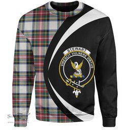 ScotsTee Shop Scottish Stewart Dress Modern Clan Crest Personalized Tartan Sweatshirt Circle Style Back Shirt with Your Text