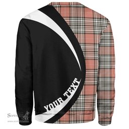 ScotsTee Shop Scottish Napier Rose Weathered Clan Crest Personalized Tartan Sweatshirt Circle Style Back Shirt with Your Text